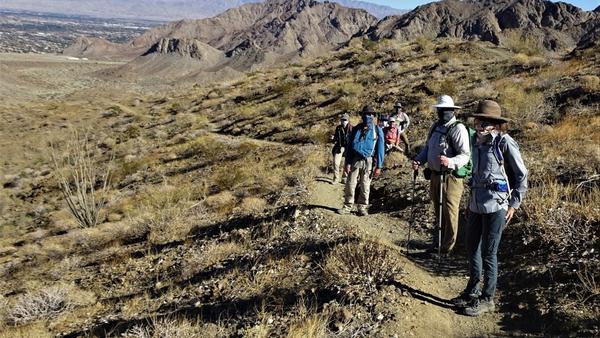 Masked community scientists on the hiking trail