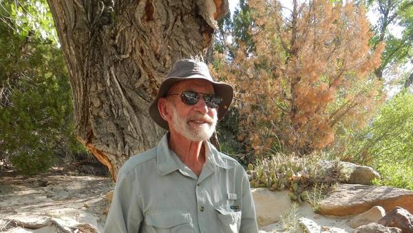 An image of the late Michael Soulé standing in front of a tree